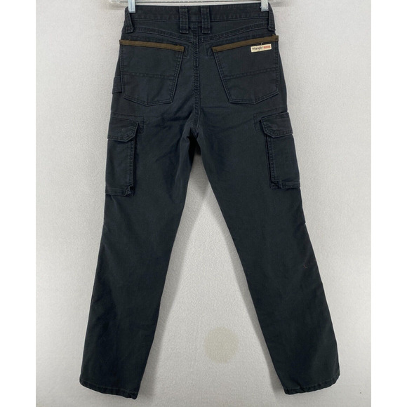 WRANGLER Pants Womens 2 x 32 Riggs Workwear Cargo Carpenter Ripstop Canvas Black - Picture 3 of 16